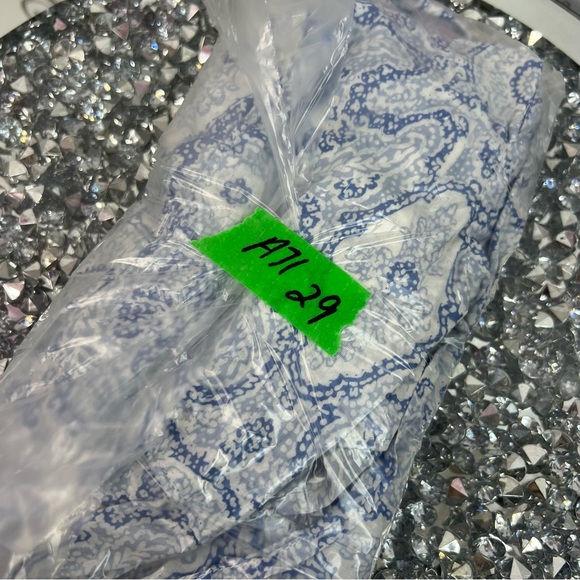 Eddie Bauer long sleeve pleated white Light Blue Paisley Shirt floral button up - Picture 12 of 12